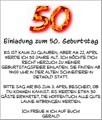 Einladung zum 50. Geburtstag