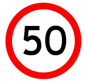 Verkehrsschild 50. Geburtstag